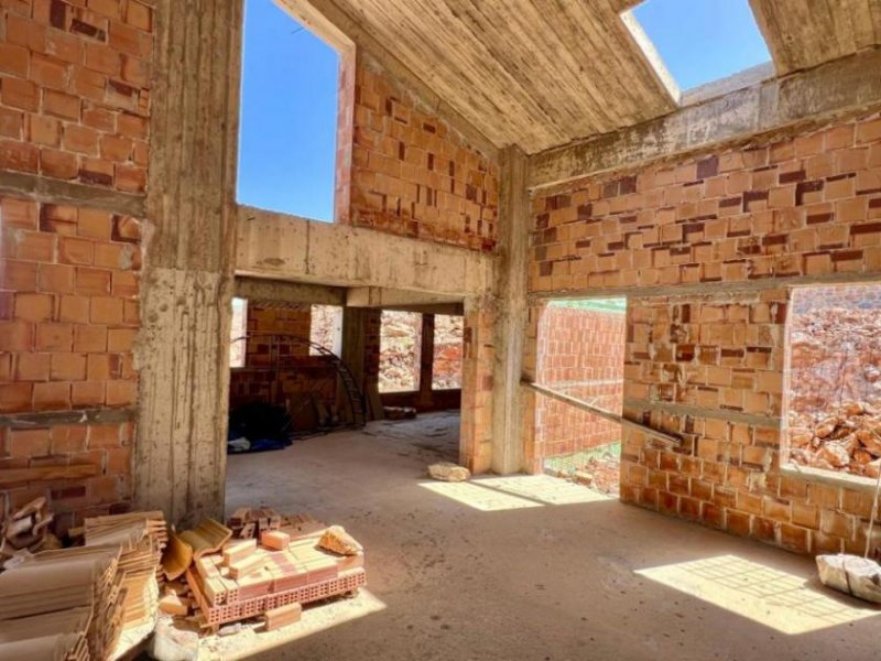 Plaka bei Elounda Kreta, Plaka Elounda: Unfertige Villa mit Pool und Meerblick Haus kaufen